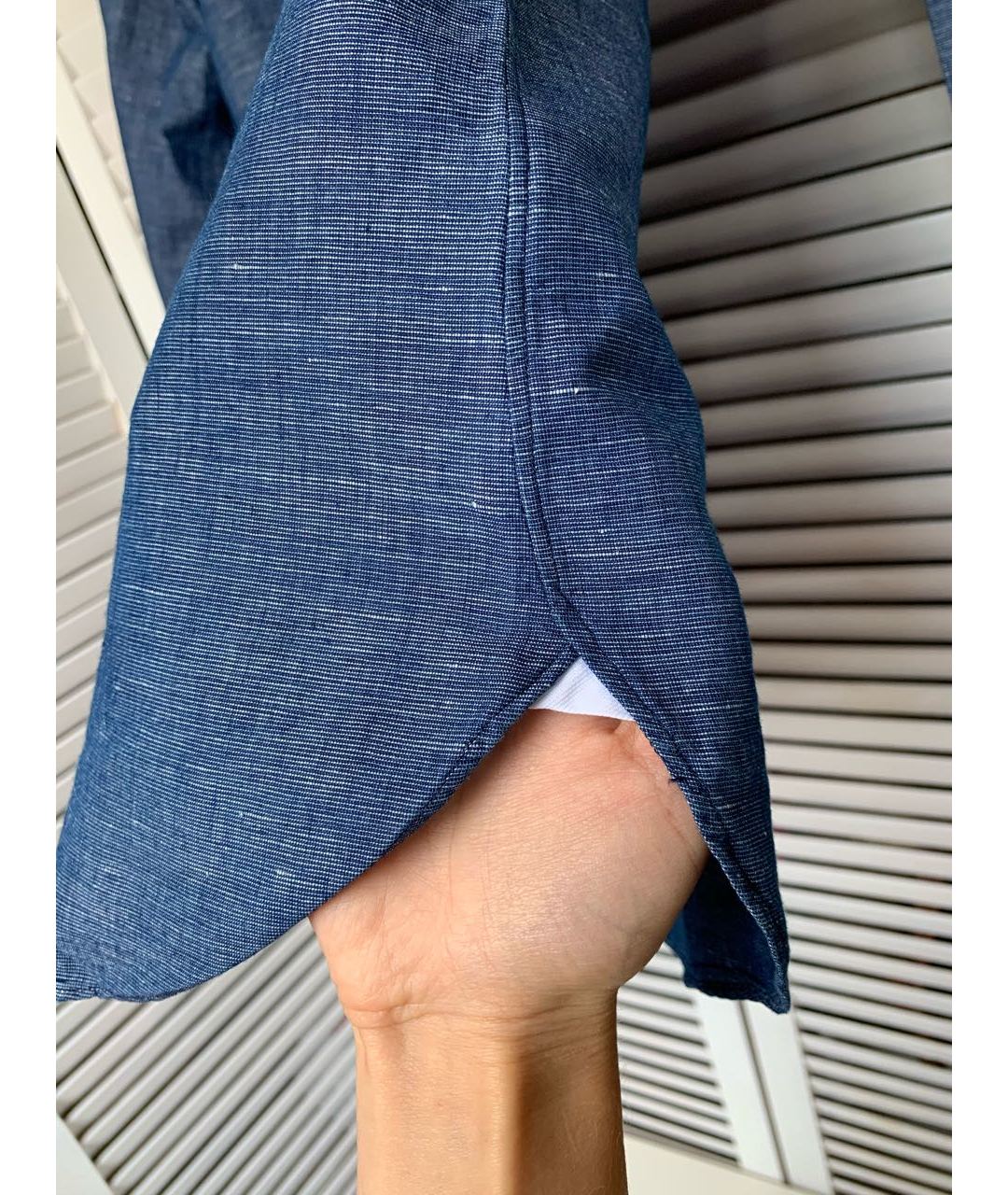 ERMENEGILDO ZEGNA Синяя хлопковая классическая рубашка, фото 8