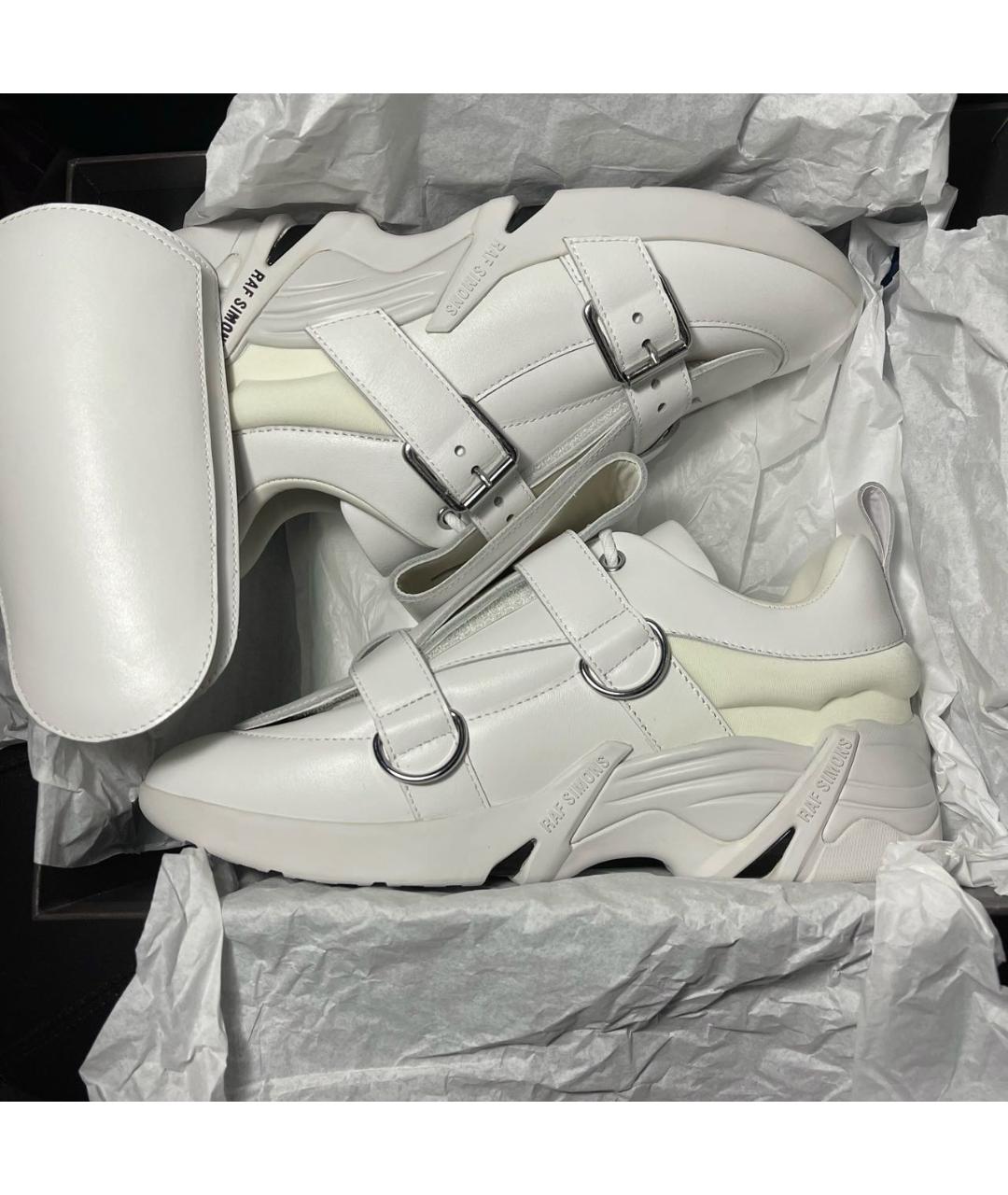 RAF SIMONS Белые кожаные низкие кроссовки / кеды, фото 8