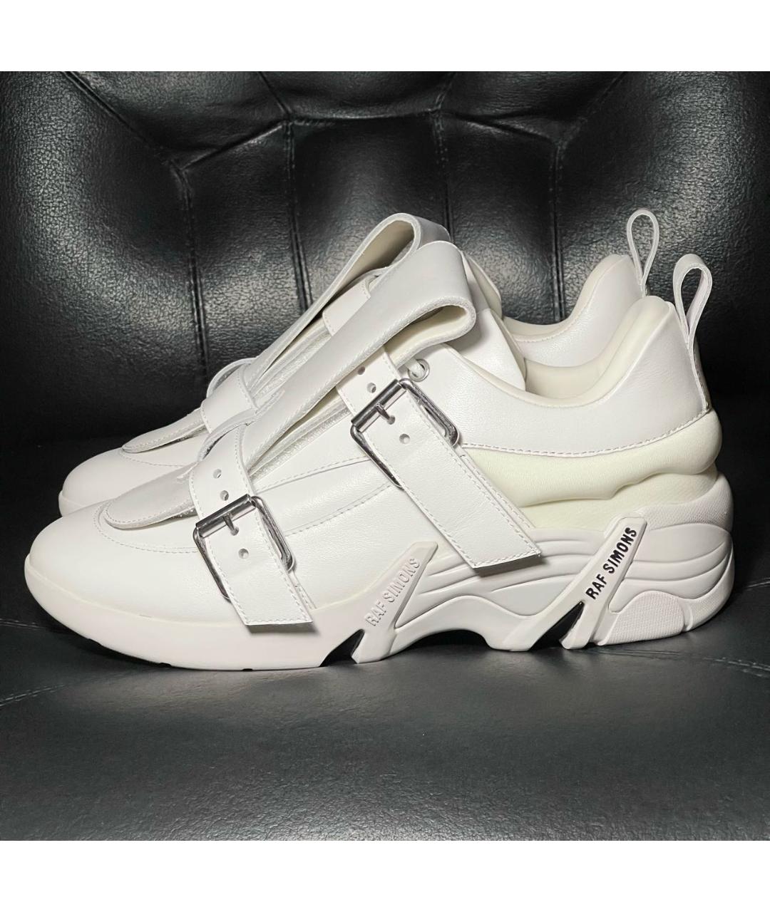 RAF SIMONS Белые кожаные низкие кроссовки / кеды, фото 3