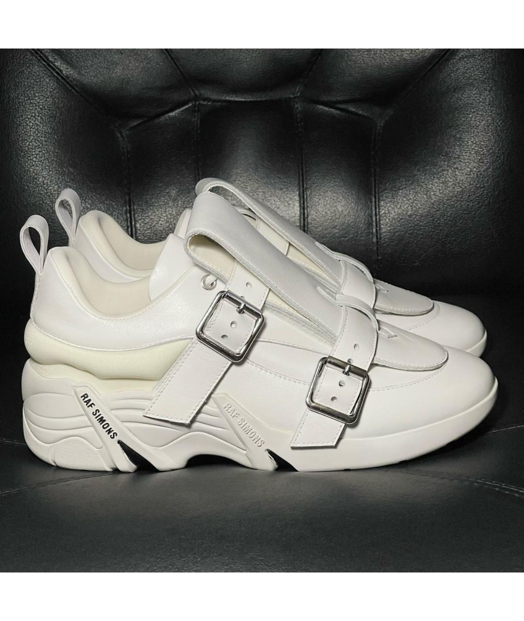 RAF SIMONS Белые кожаные низкие кроссовки / кеды, фото 9
