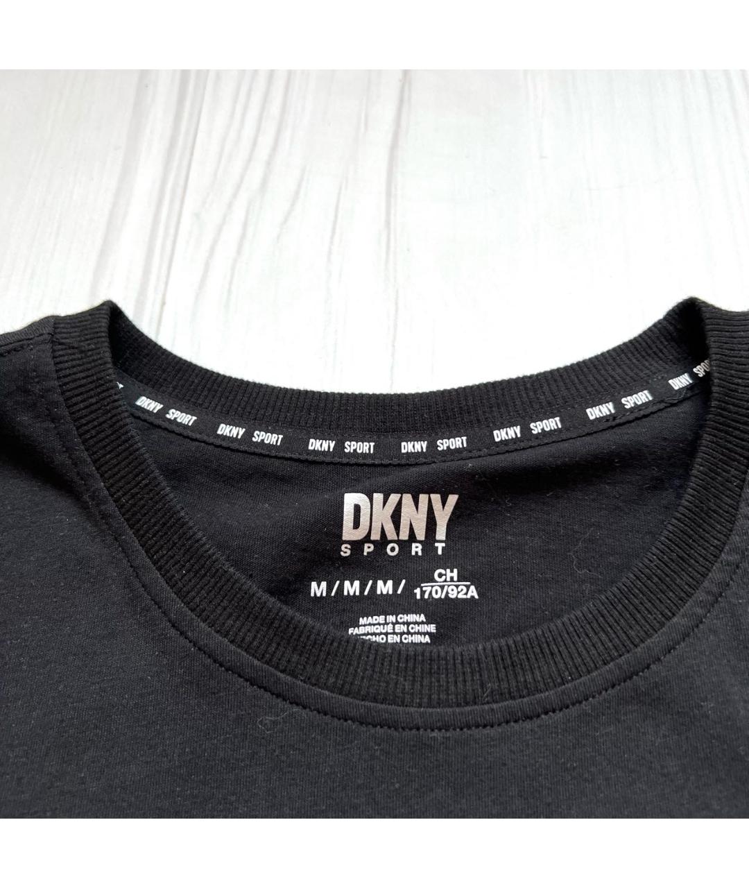 DKNY Черная хлопковая футболка, фото 3