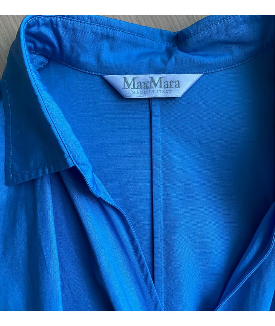 MAX MARA Синее хлопковое повседневное платье, фото 2