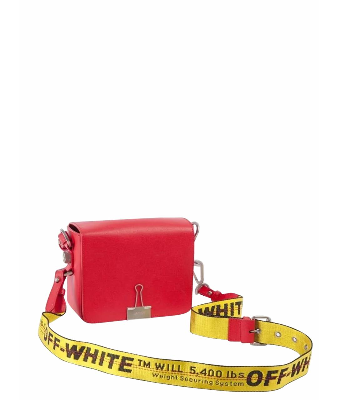 OFF-WHITE Красная кожаная сумка через плечо, фото 1