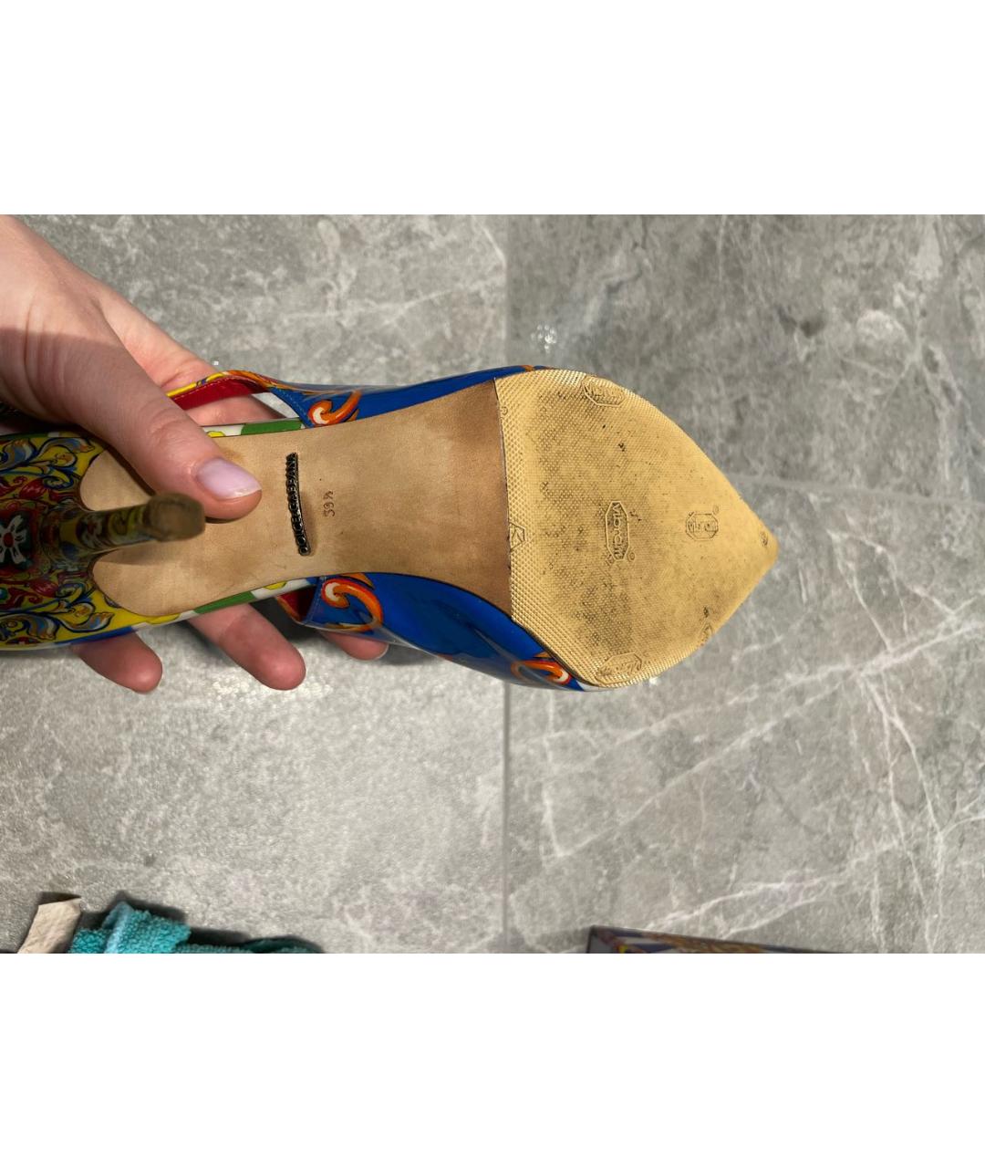 DOLCE&GABBANA Мульти туфли из лакированной кожи, фото 5