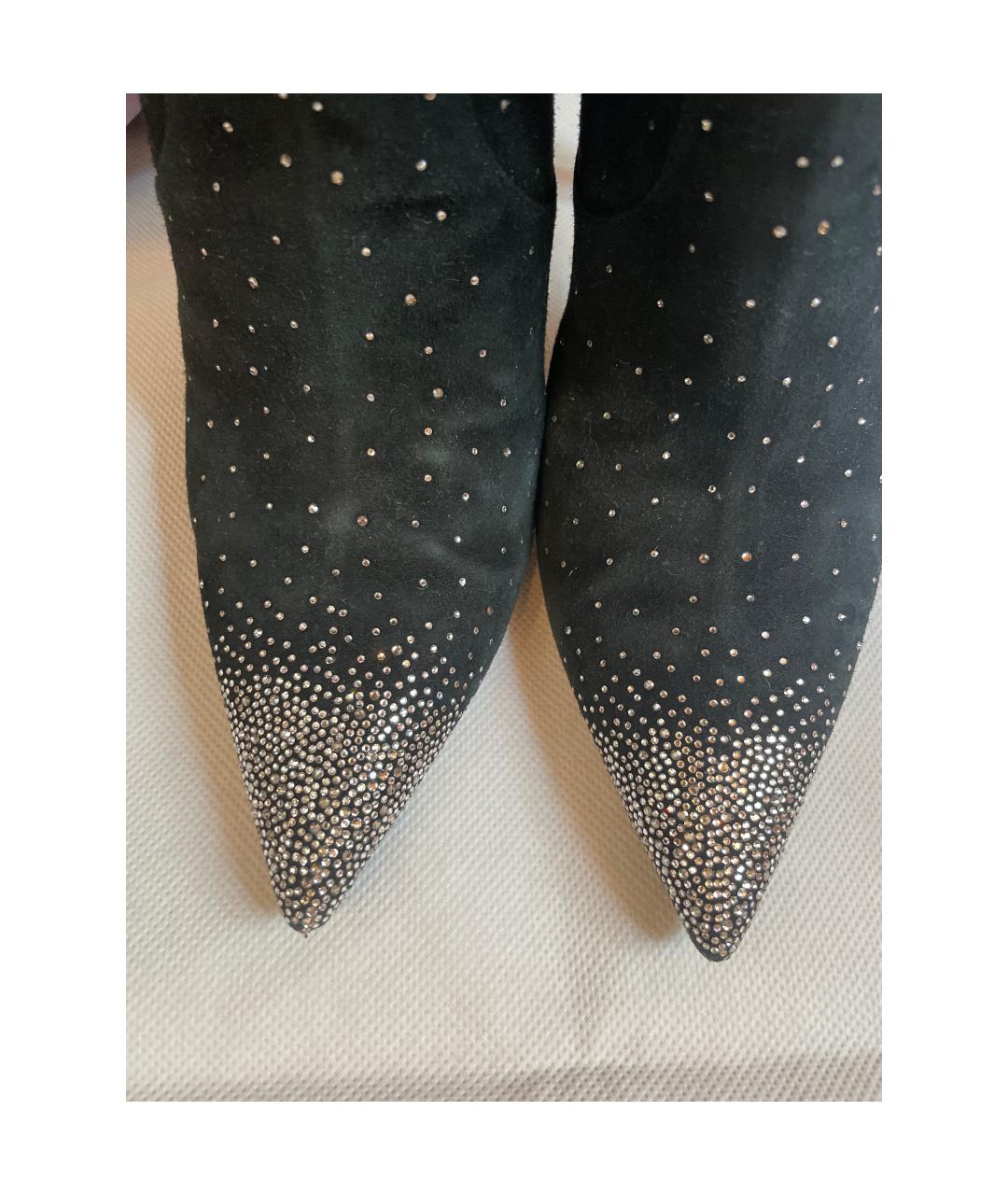 JIMMY CHOO Антрацитовые замшевые сапоги, фото 3