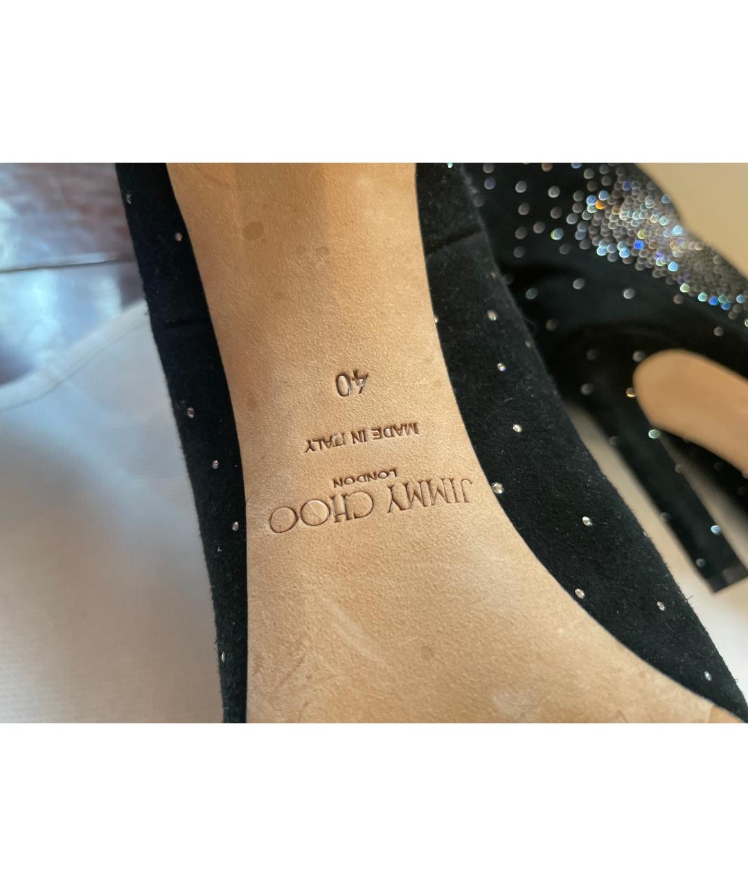 JIMMY CHOO Антрацитовые замшевые сапоги, фото 6