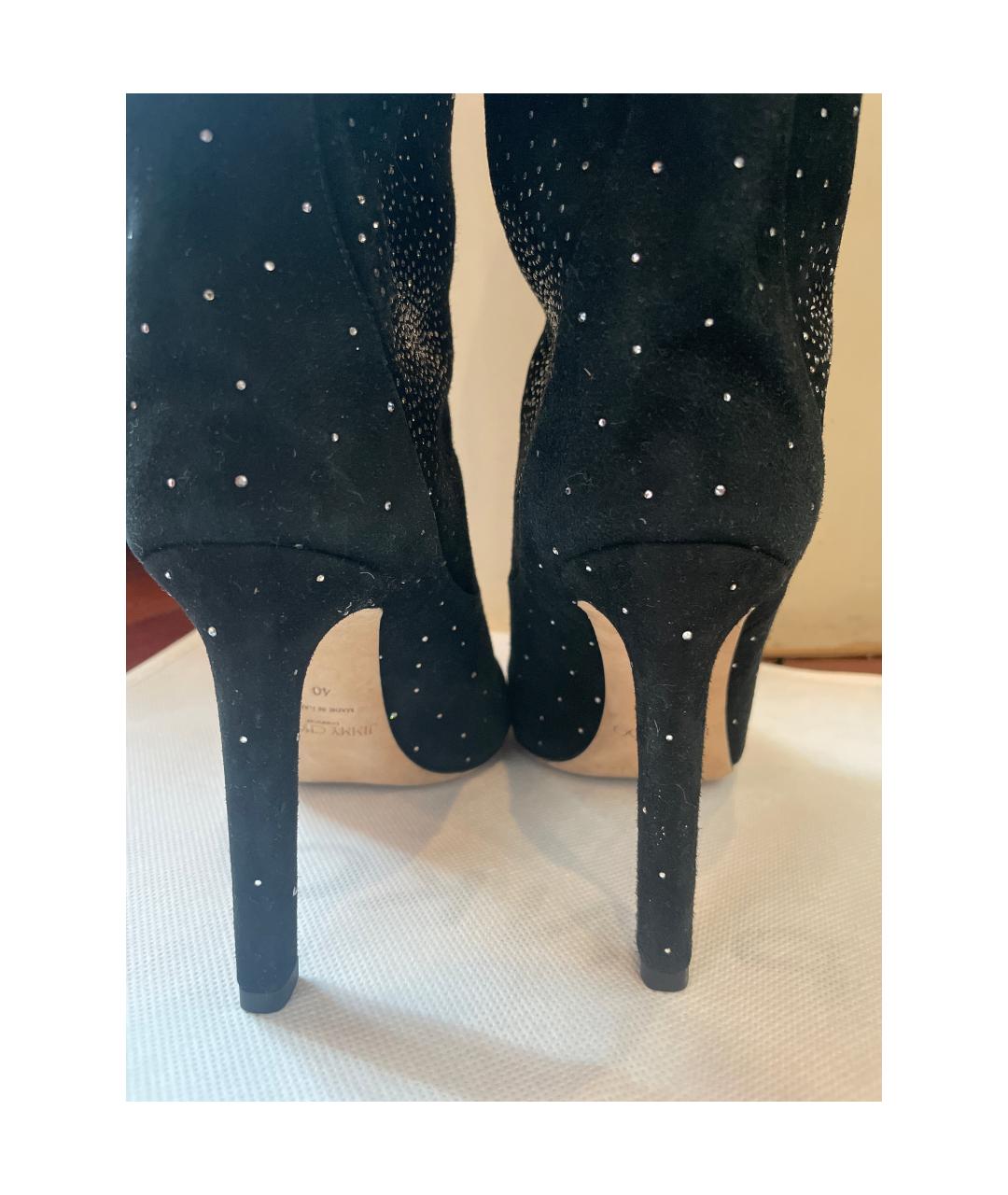 JIMMY CHOO Антрацитовые замшевые сапоги, фото 4