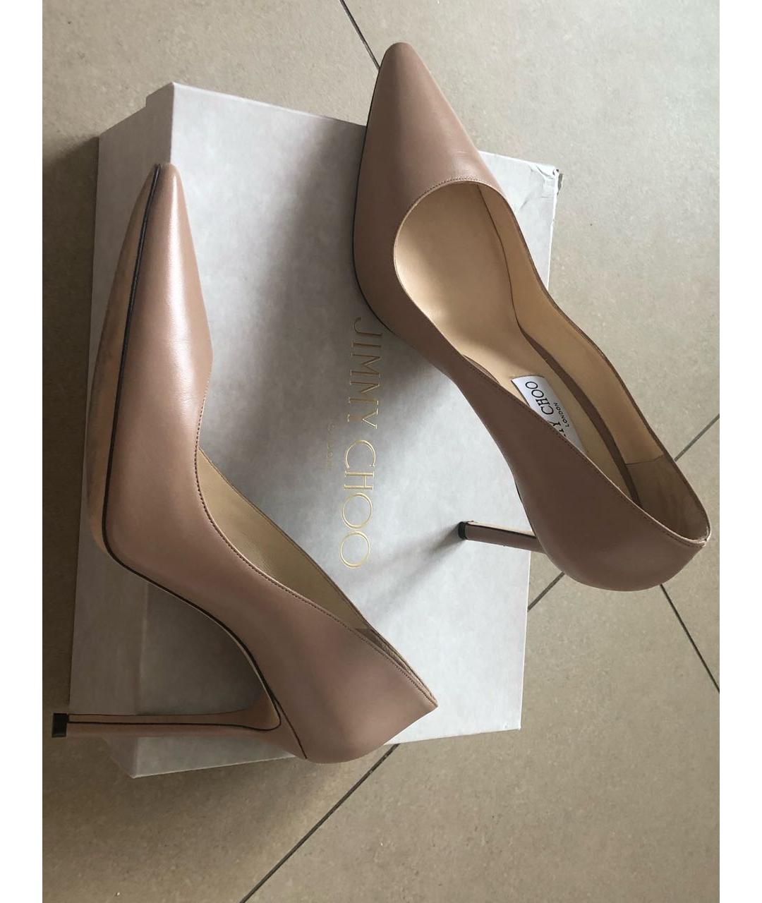 JIMMY CHOO Бежевые кожаные туфли, фото 2