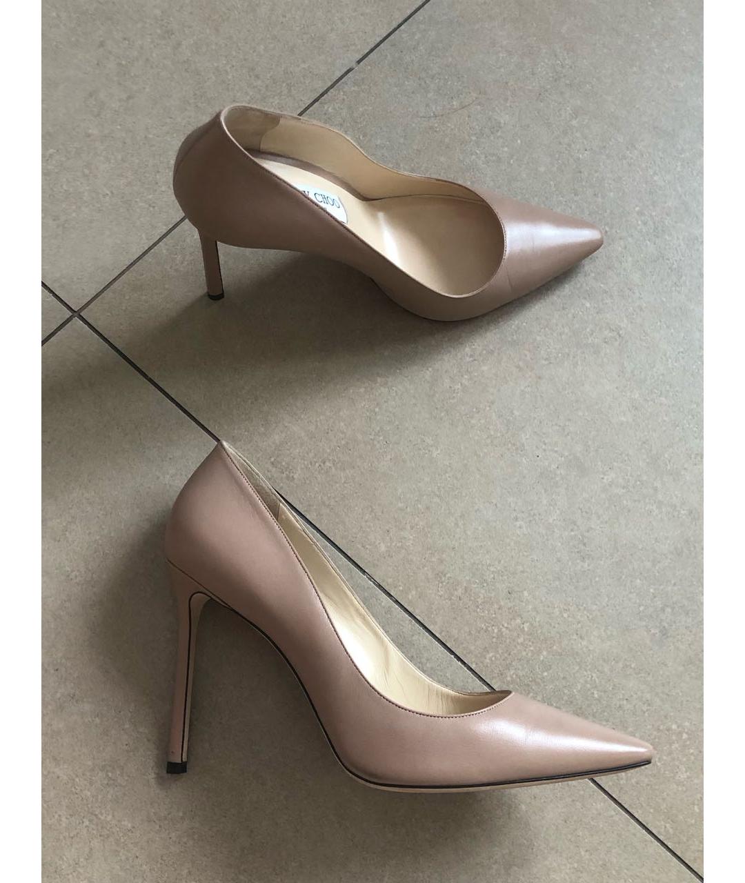 JIMMY CHOO Бежевые кожаные туфли, фото 3