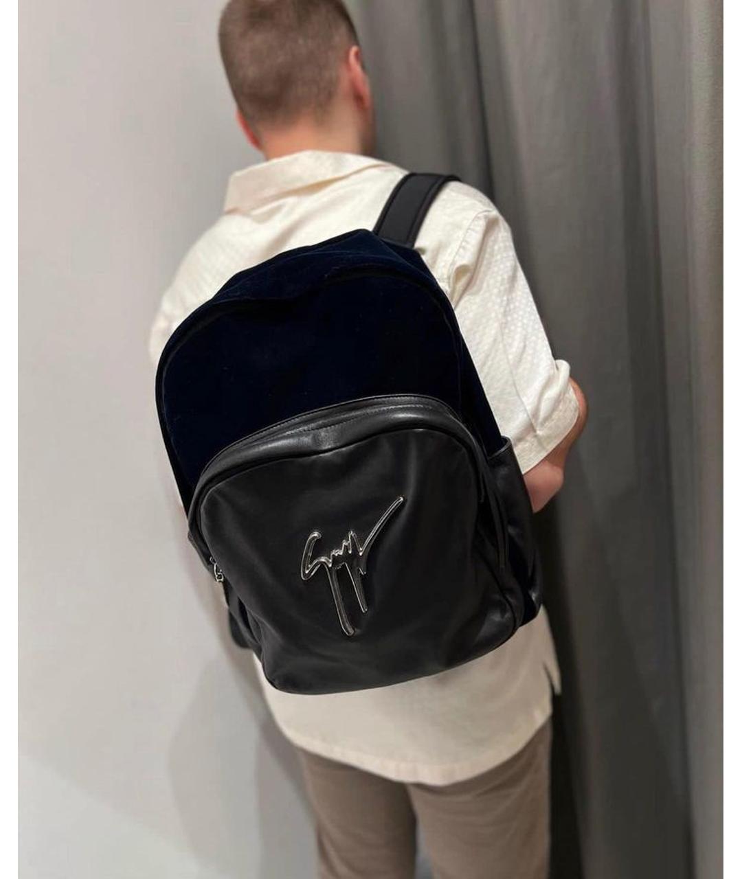 GIUSEPPE ZANOTTI DESIGN Черный кожаный рюкзак, фото 6