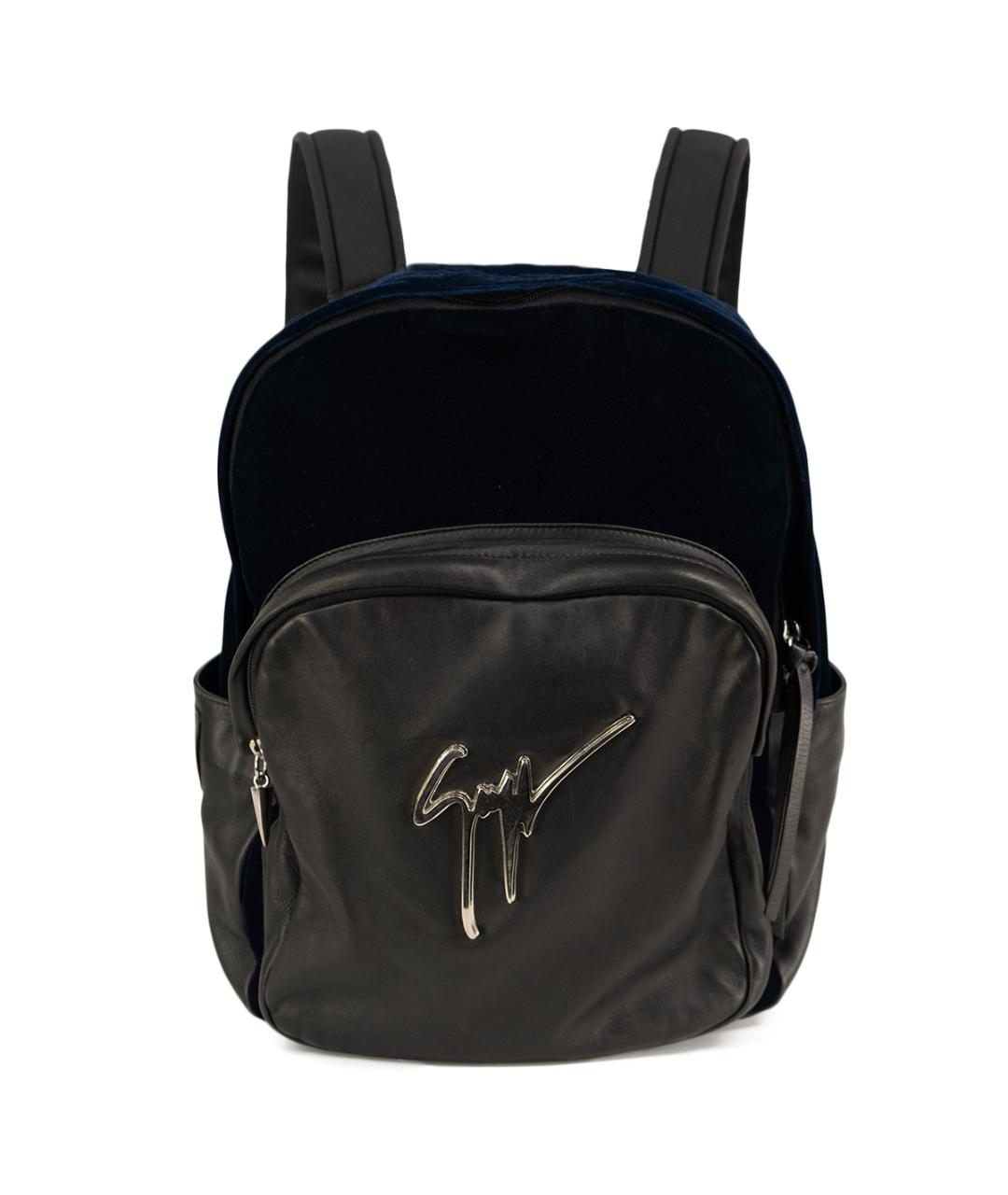 GIUSEPPE ZANOTTI DESIGN Черный кожаный рюкзак, фото 1