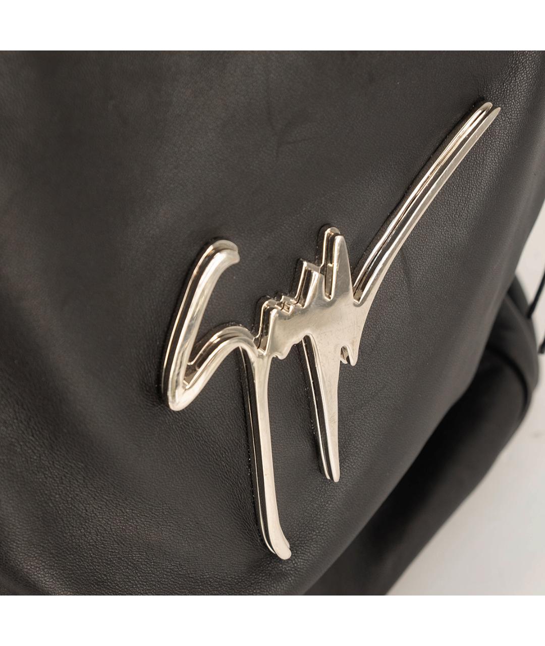 GIUSEPPE ZANOTTI DESIGN Черный кожаный рюкзак, фото 4