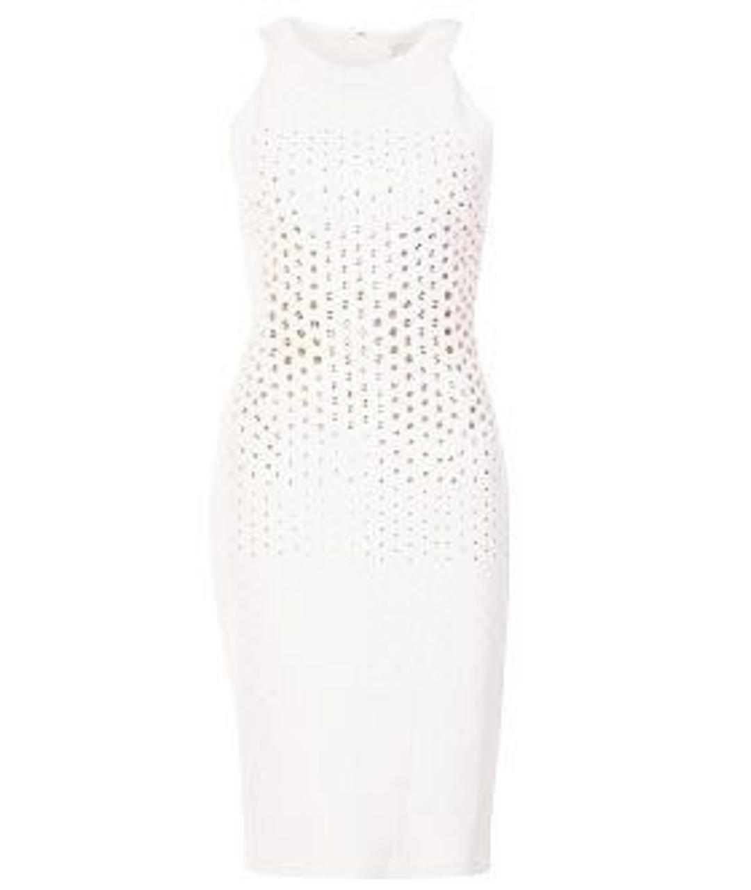 VERSACE COLLECTION Белое вискозное коктейльное платье, фото 1