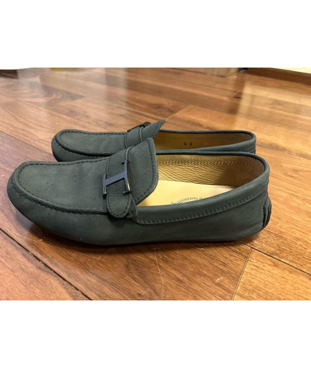 TOD'S Темно-синие кожаные мокасины, фото 6