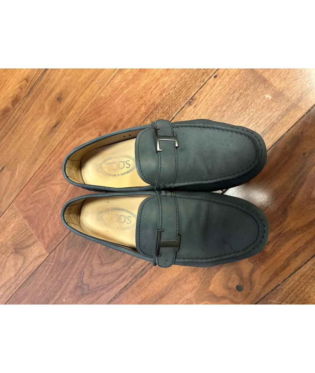 TOD'S Темно-синие кожаные мокасины, фото 3