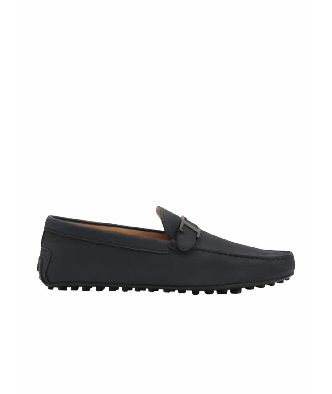 TOD'S Темно-синие кожаные мокасины, фото 1