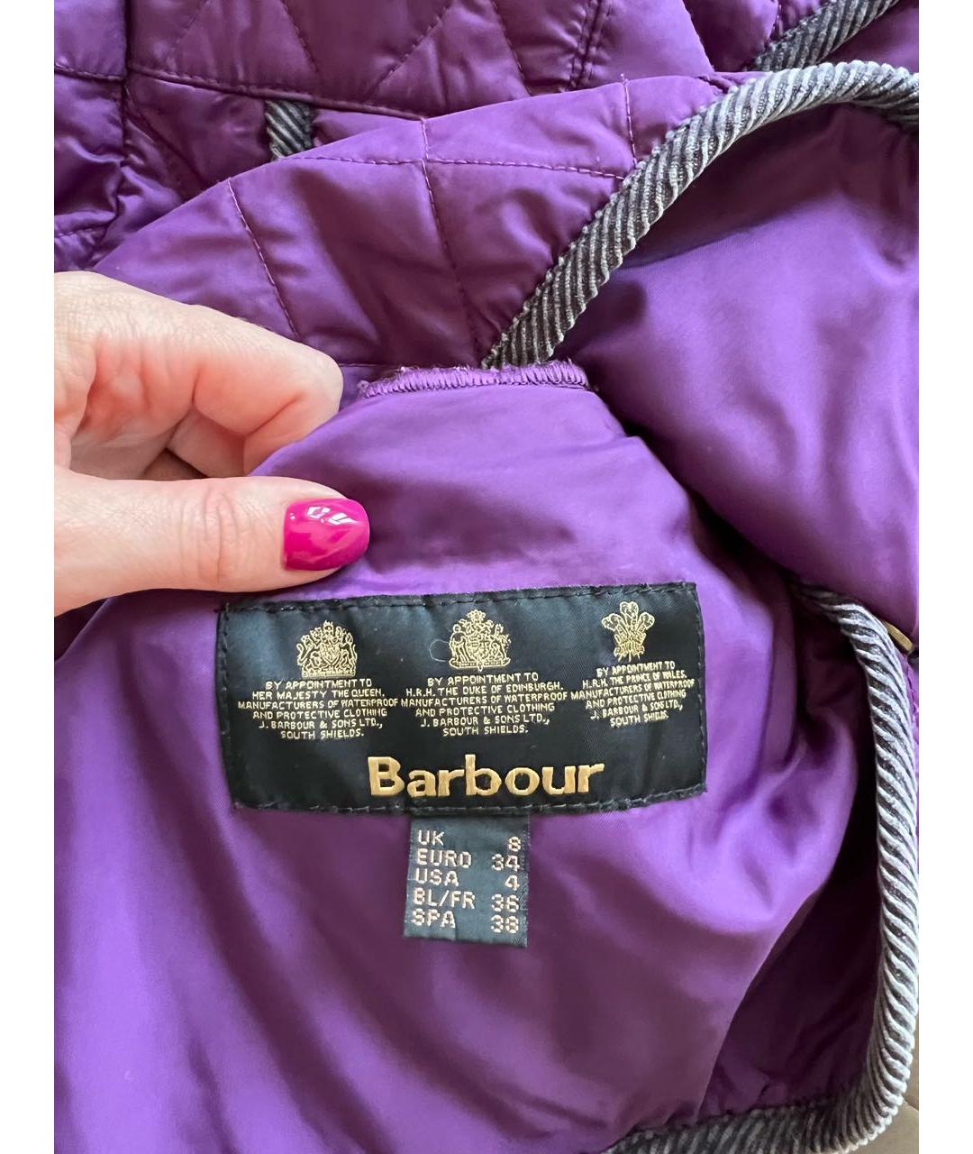 BARBOUR Фиолетовая полиэстеровая куртка, фото 4