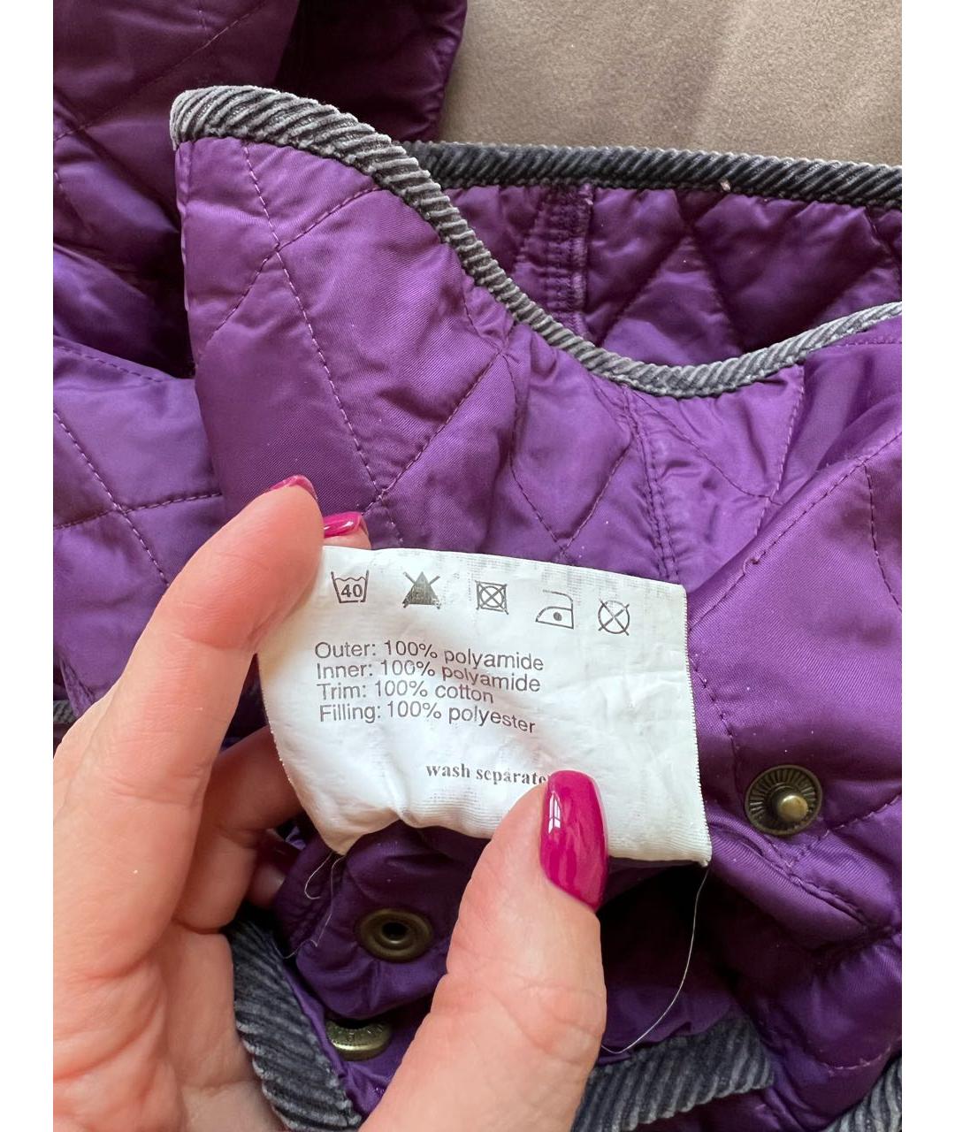 BARBOUR Фиолетовая полиэстеровая куртка, фото 5