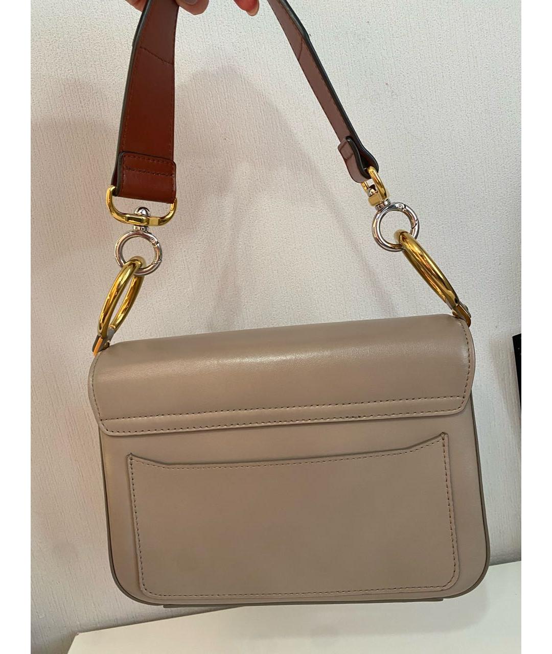CHLOE Серая кожаная сумка с короткими ручками, фото 8