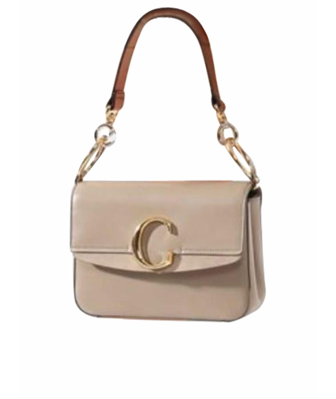 CHLOE Серая кожаная сумка с короткими ручками, фото 1