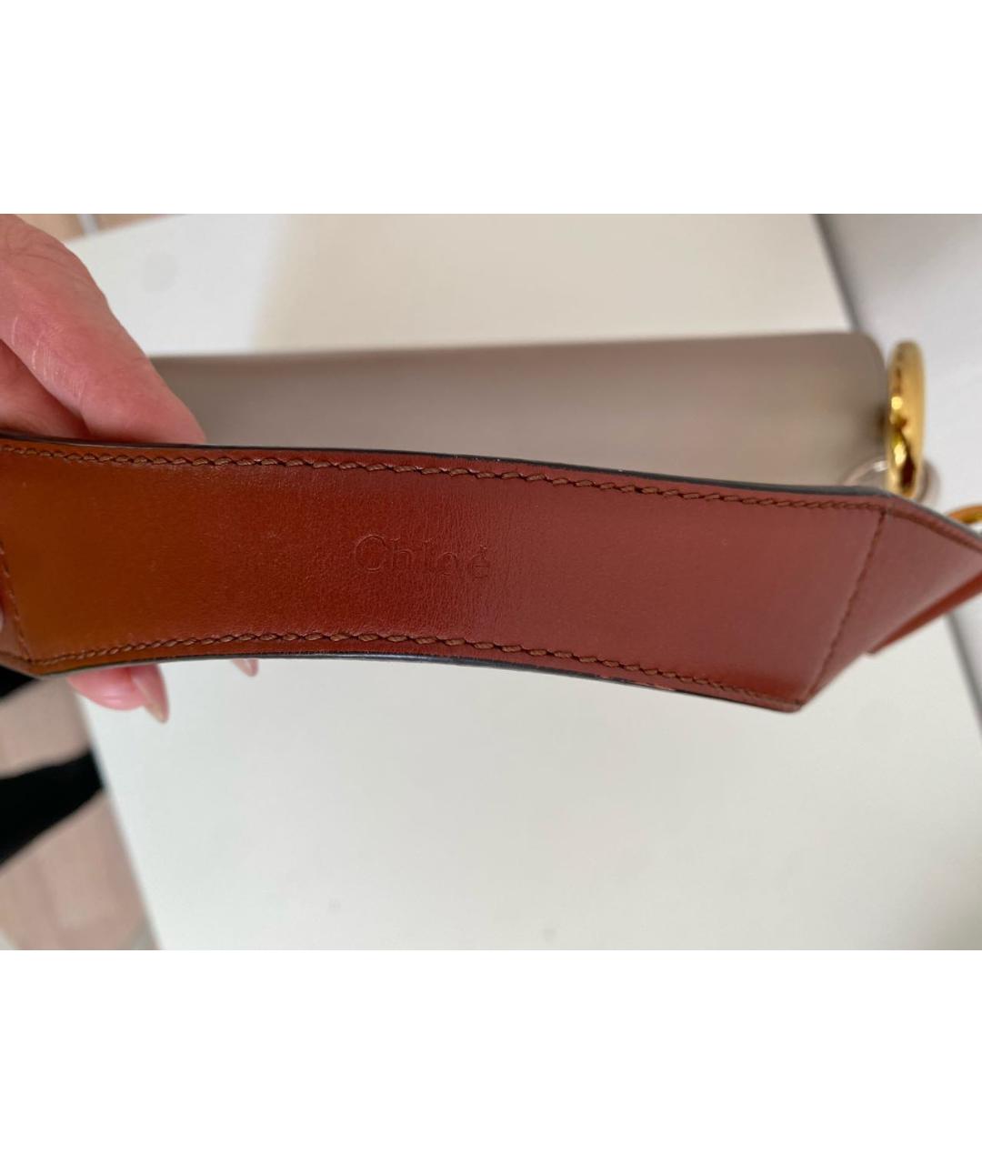 CHLOE Серая кожаная сумка с короткими ручками, фото 7