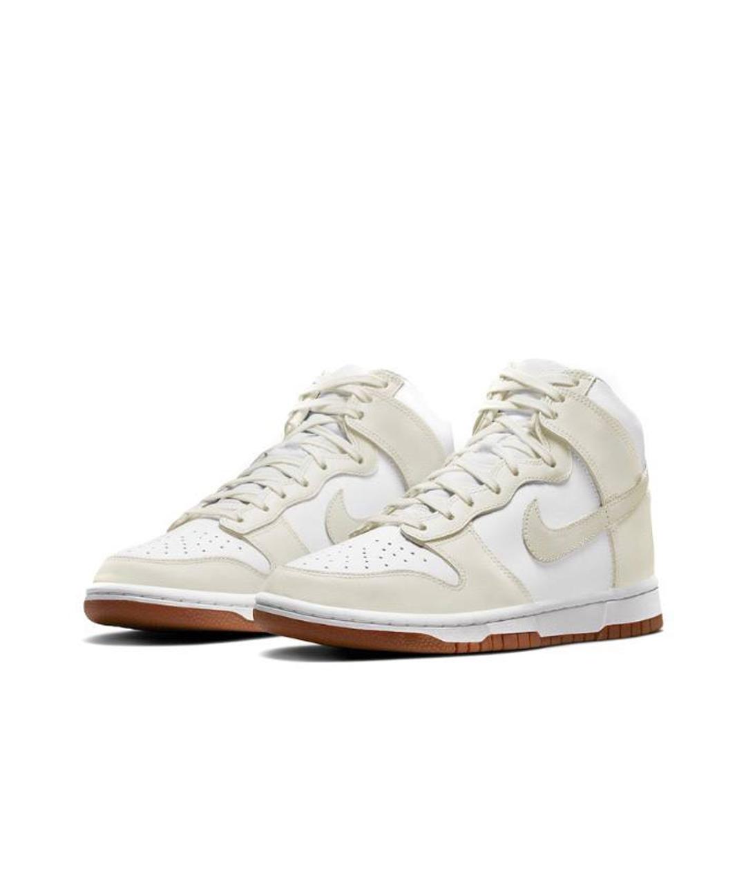 NIKE Бежевые кожаные кроссовки, фото 2