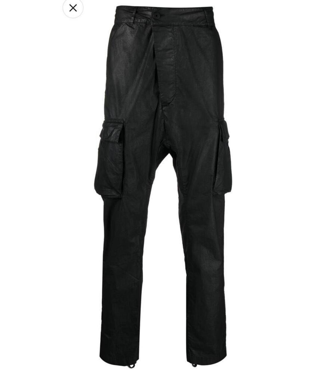 BORIS BIDJAN Черные хлопко-эластановые брюки чинос, фото 1
