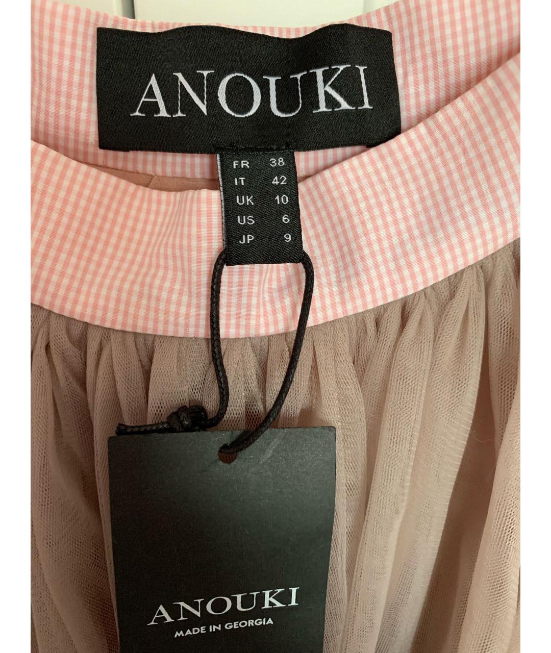 ANOUKI Розовая полиэстеровая юбка миди, фото 3