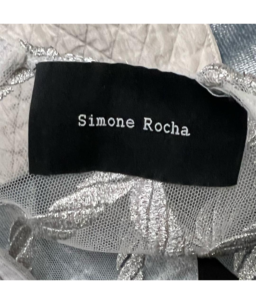 SIMONE ROCHA Серебряное ацетатное вечернее платье, фото 3