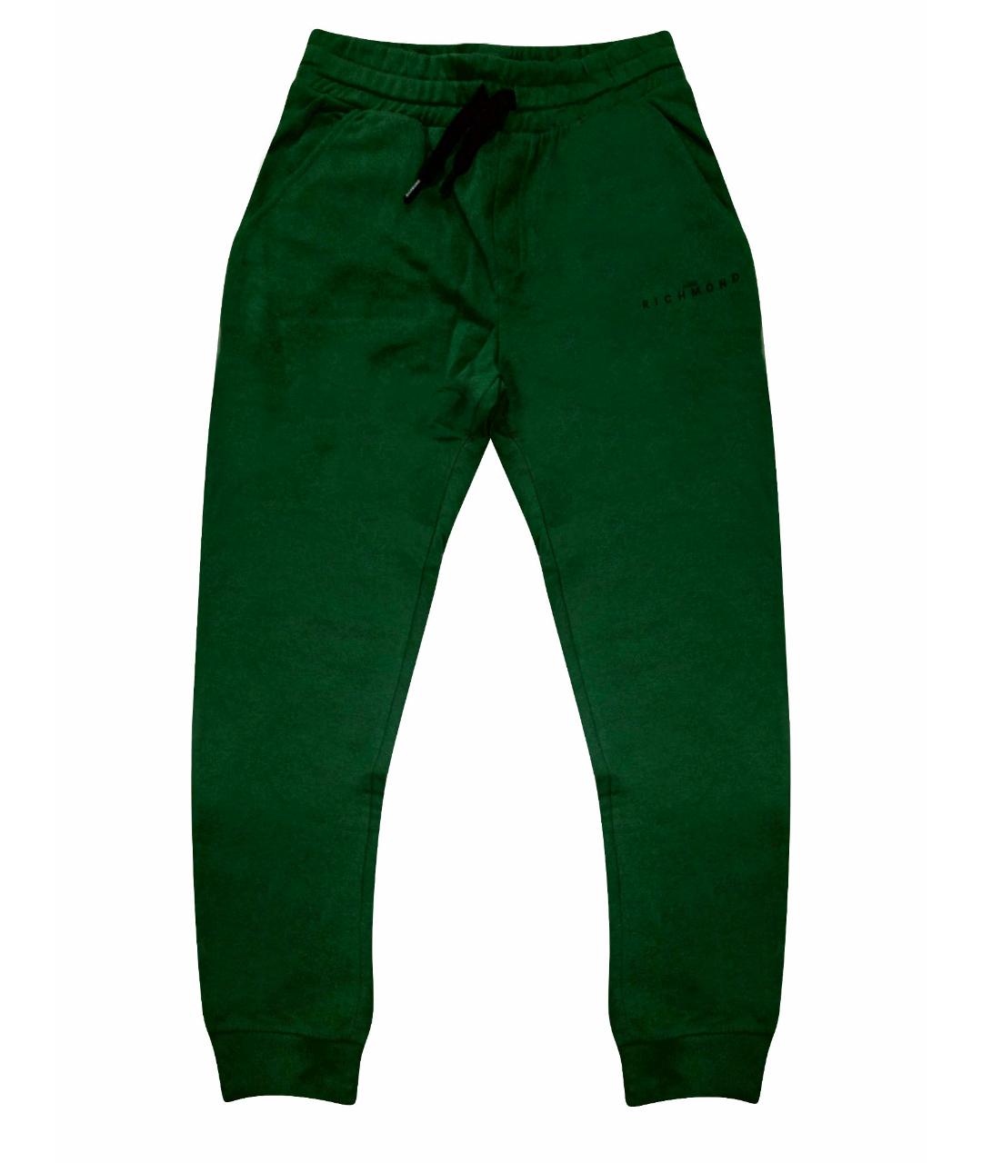 JOHN RICHMOND Зеленые хлопковые повседневные брюки, фото 1