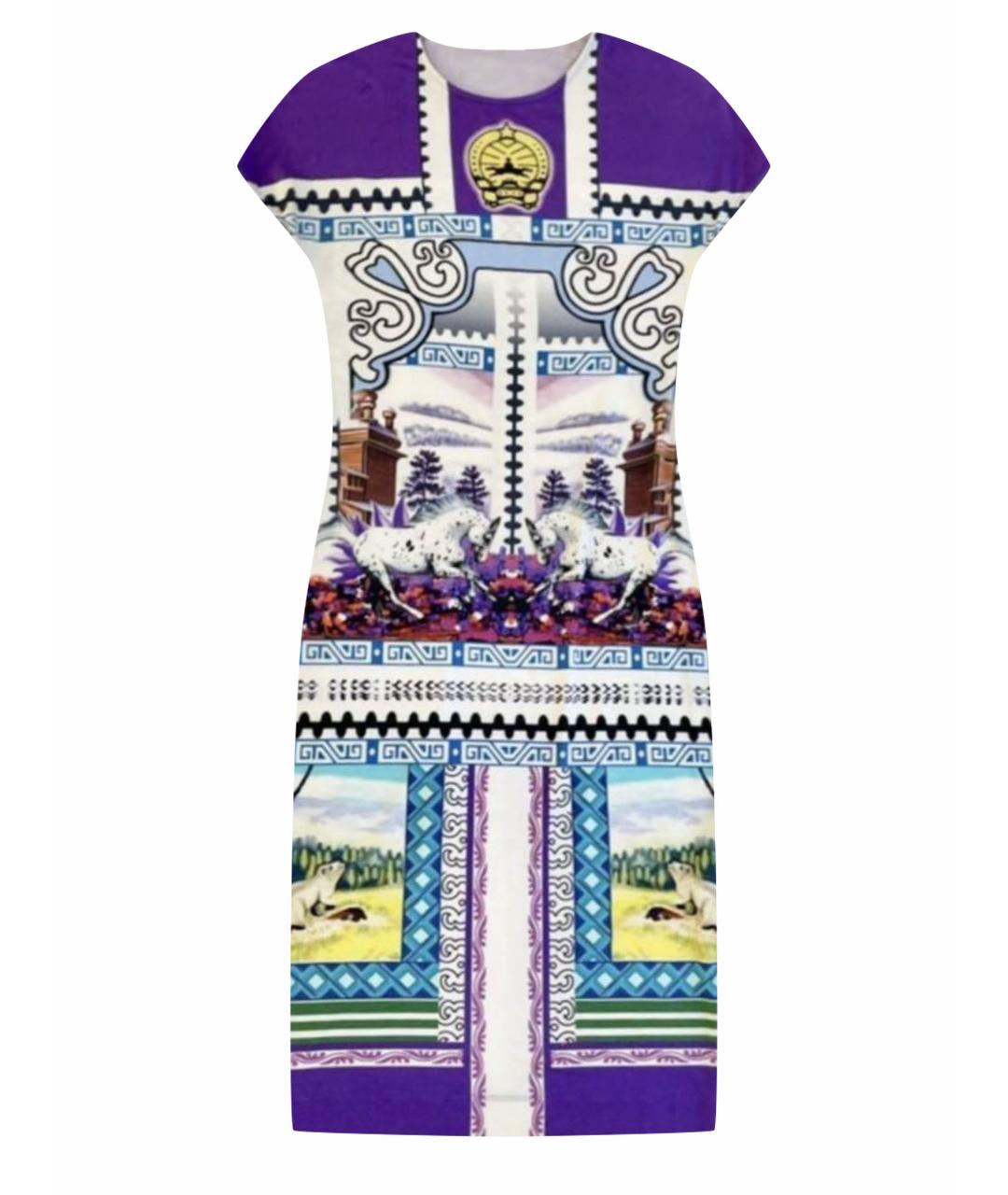 MARY KATRANTZOU Фиолетовое вискозное коктейльное платье, фото 1