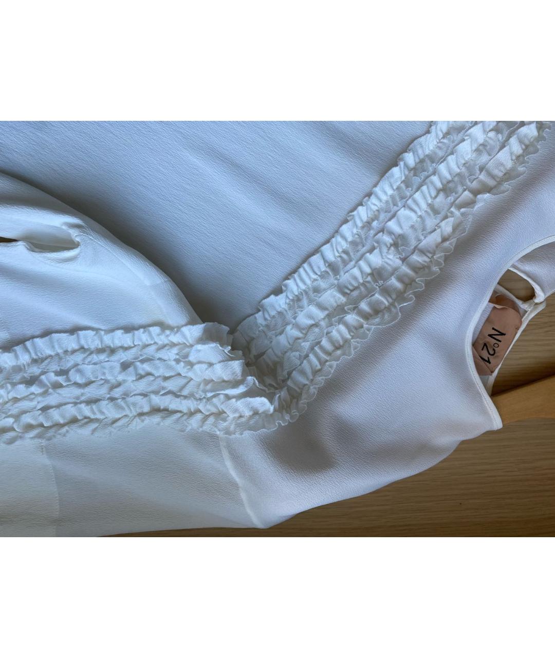NO. 21 Белая шелковая блузы, фото 3