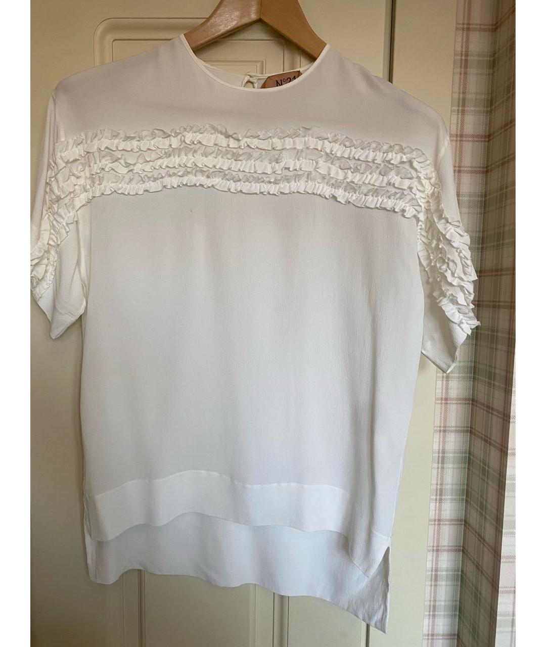 NO. 21 Белая шелковая блузы, фото 5
