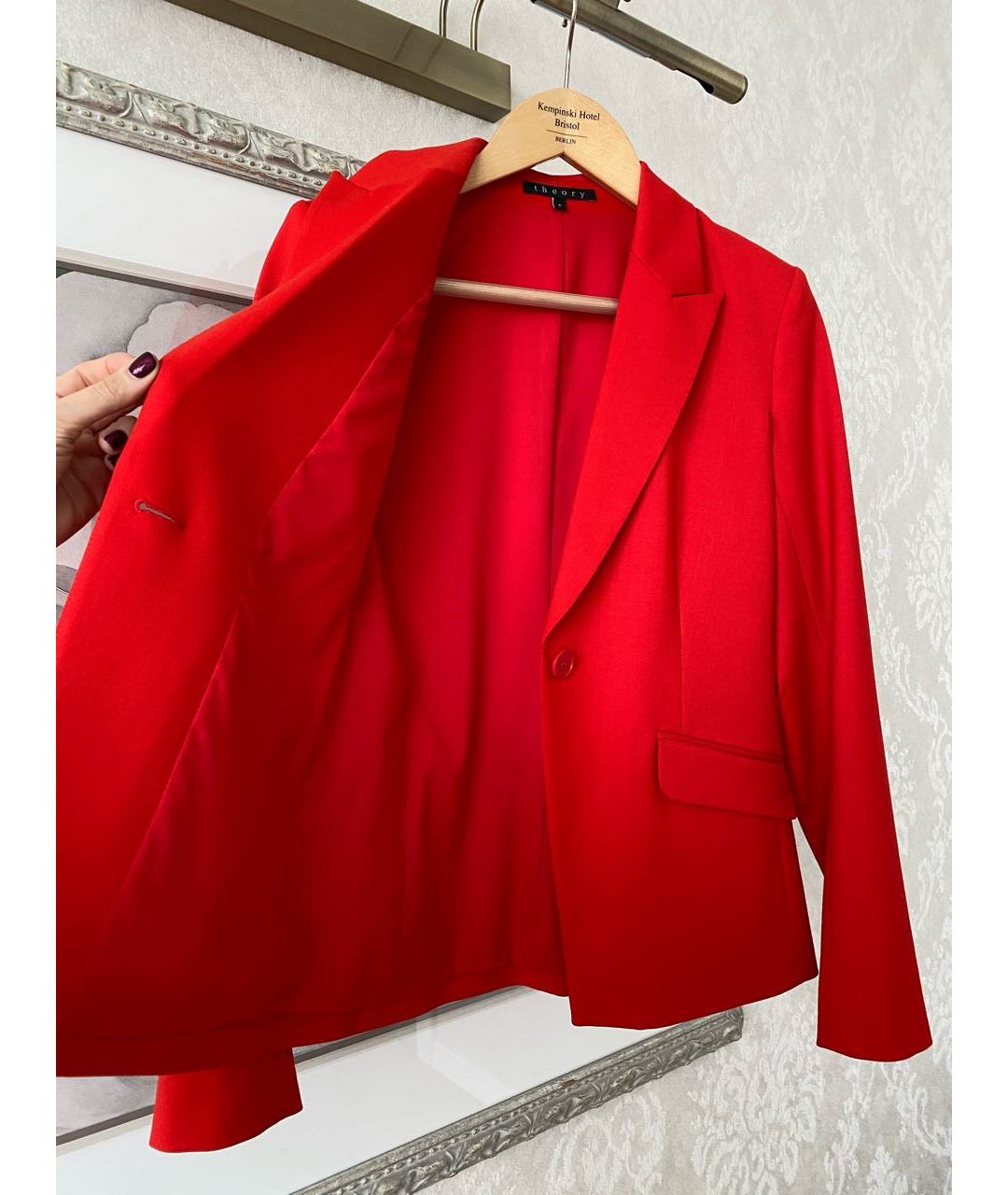 THEORY Красный шерстяной жакет/пиджак, фото 2