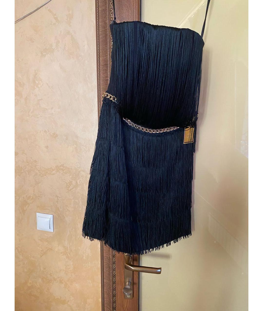 ELISABETTA FRANCHI Черное шерстяное вечернее платье, фото 5
