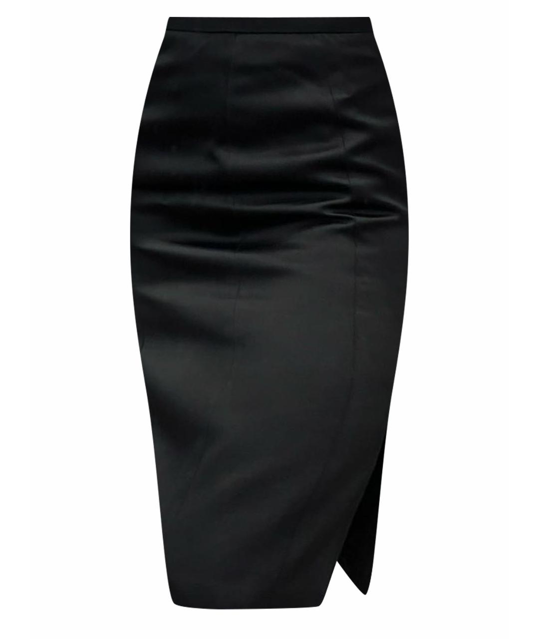 BURBERRY Черная вискозная юбка миди, фото 1