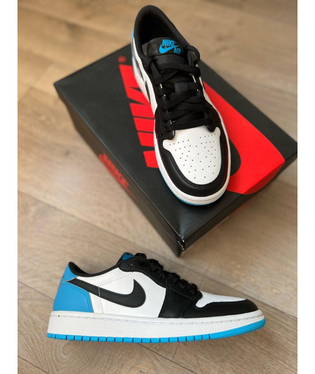 JORDAN Голубые кожаные кроссовки, фото 7