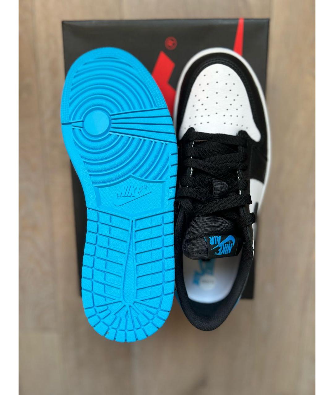 JORDAN Голубые кожаные кроссовки, фото 3