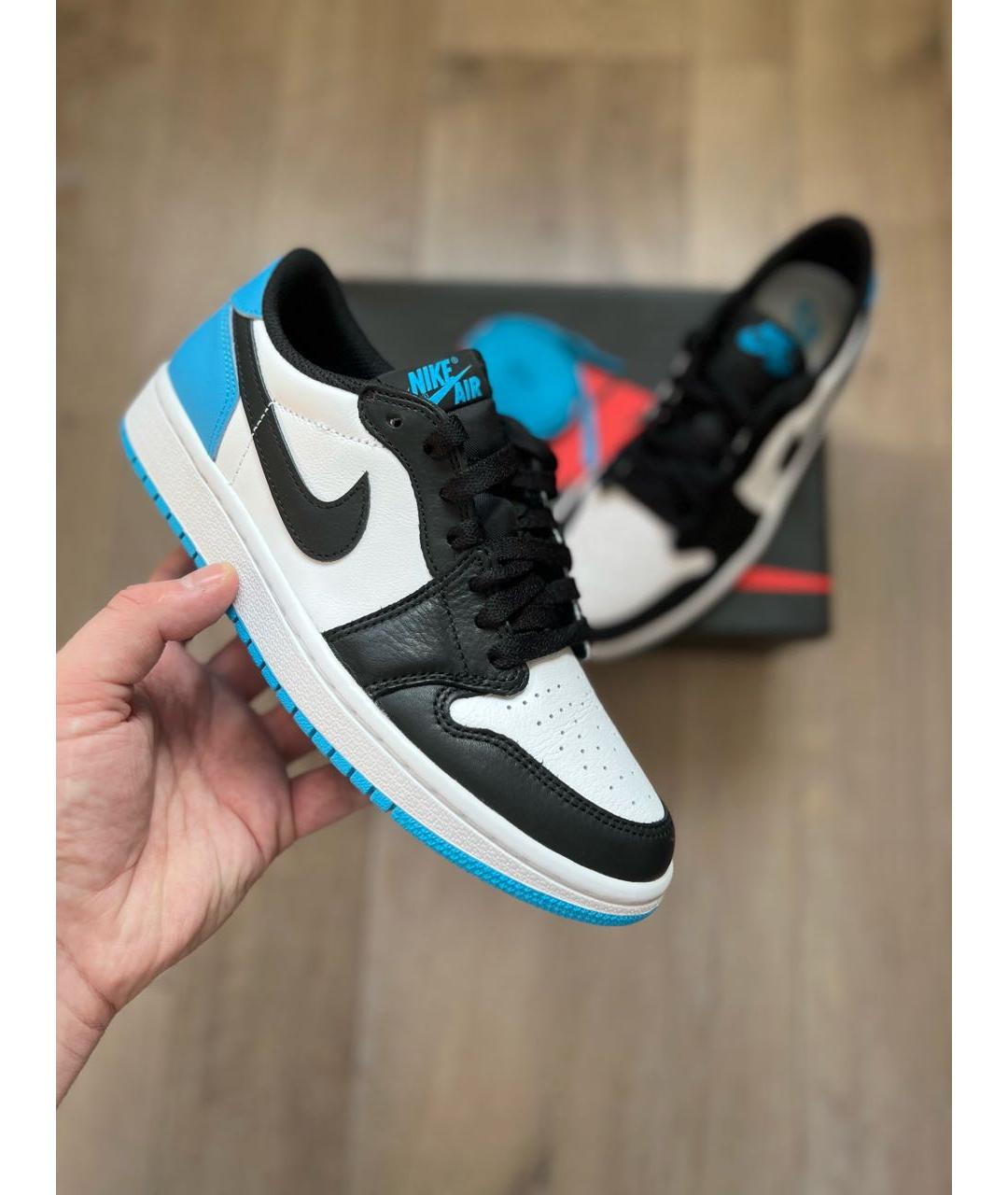 JORDAN Голубые кожаные кроссовки, фото 8