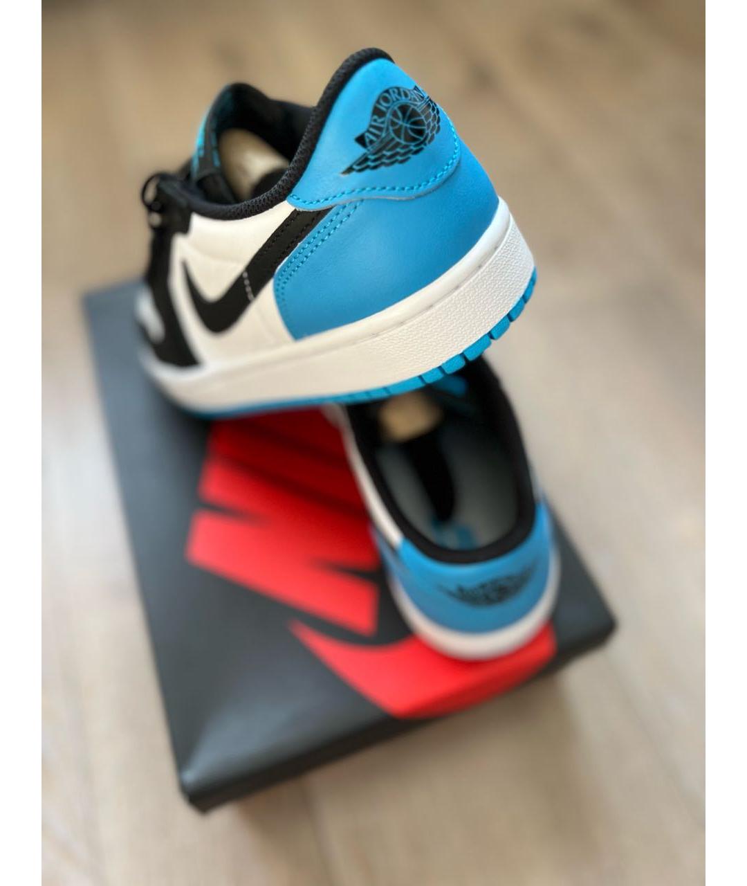 JORDAN Голубые кожаные кроссовки, фото 4