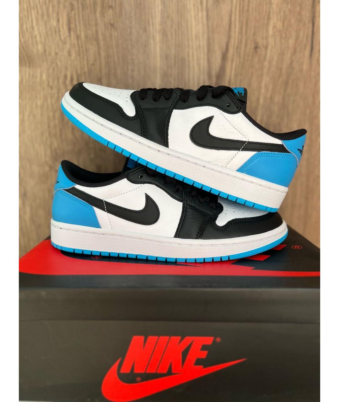 JORDAN Голубые кожаные кроссовки, фото 6