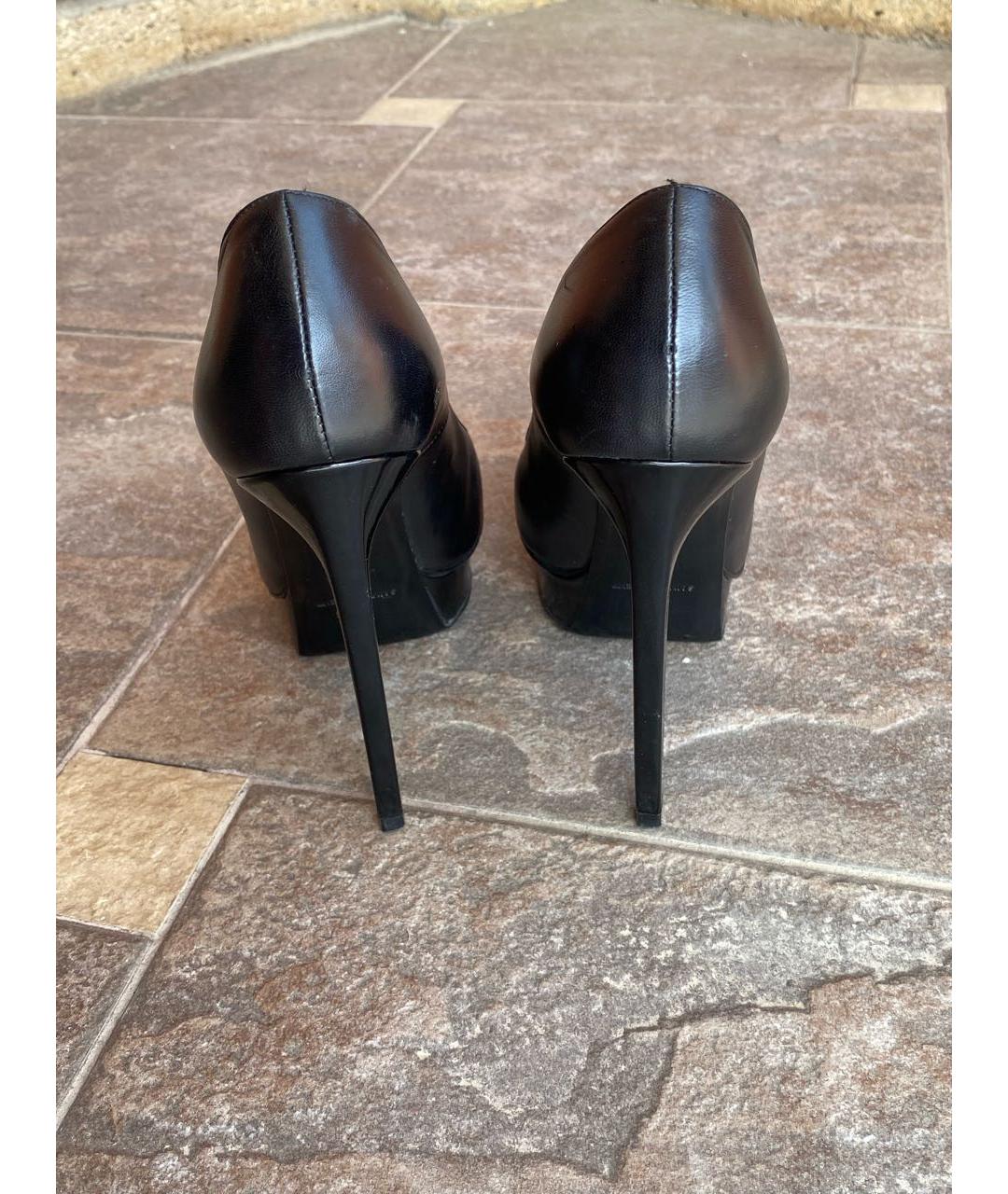 SAINT LAURENT Черные кожаные туфли, фото 4