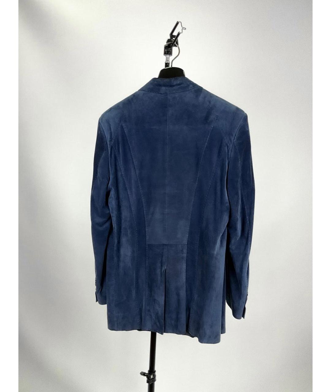 ZILLI Темно-синий замшевый пиджак, фото 2