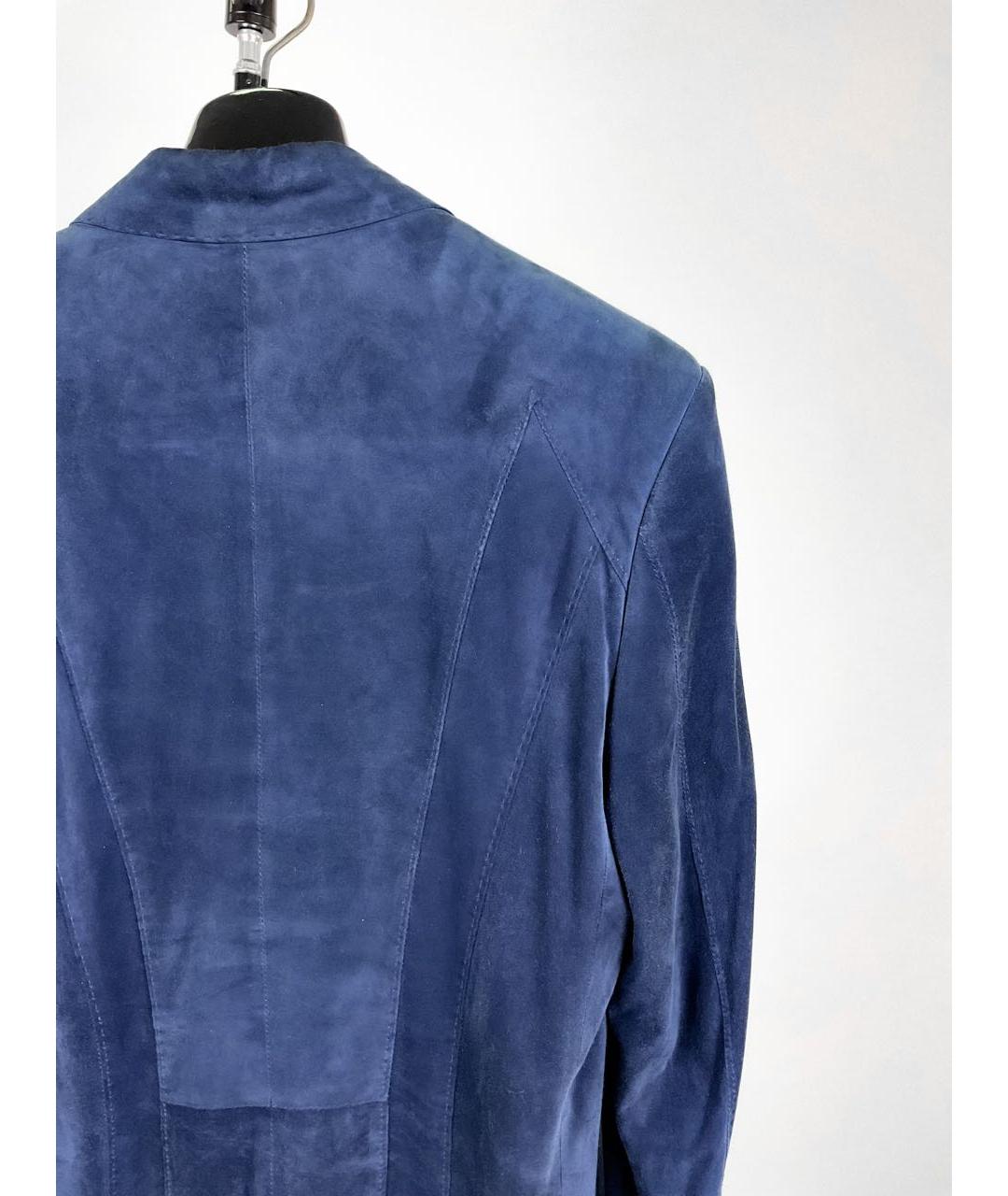 ZILLI Темно-синий замшевый пиджак, фото 3