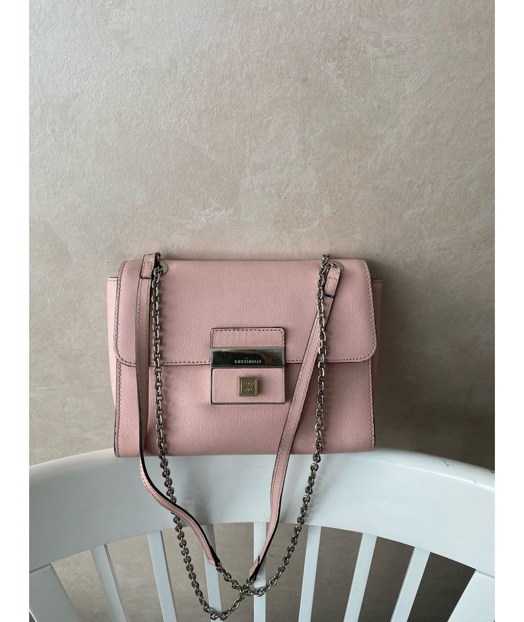 COCCINELLE Розовая кожаная сумка через плечо, фото 8