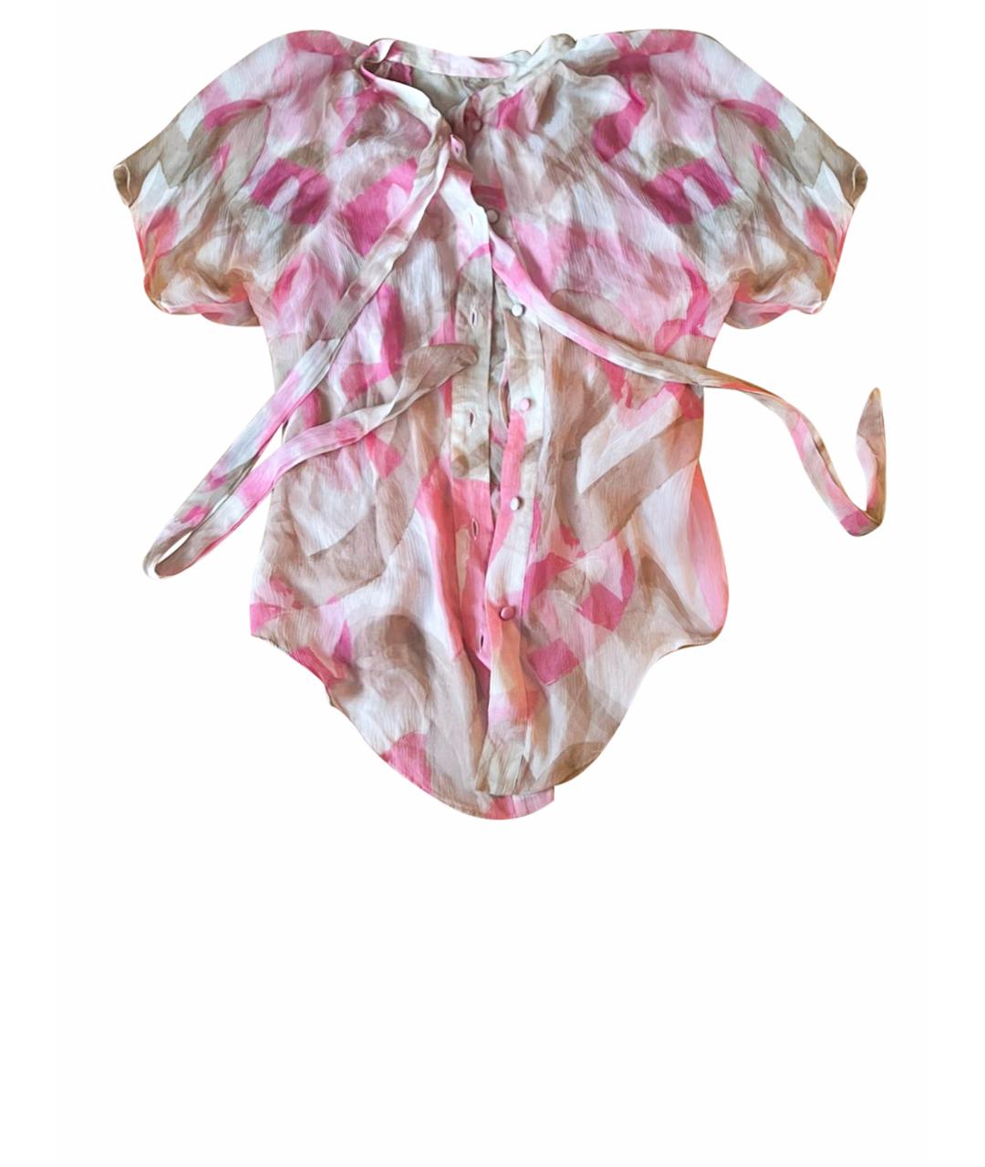 BLUMARINE Розовая шелковая блузы, фото 1