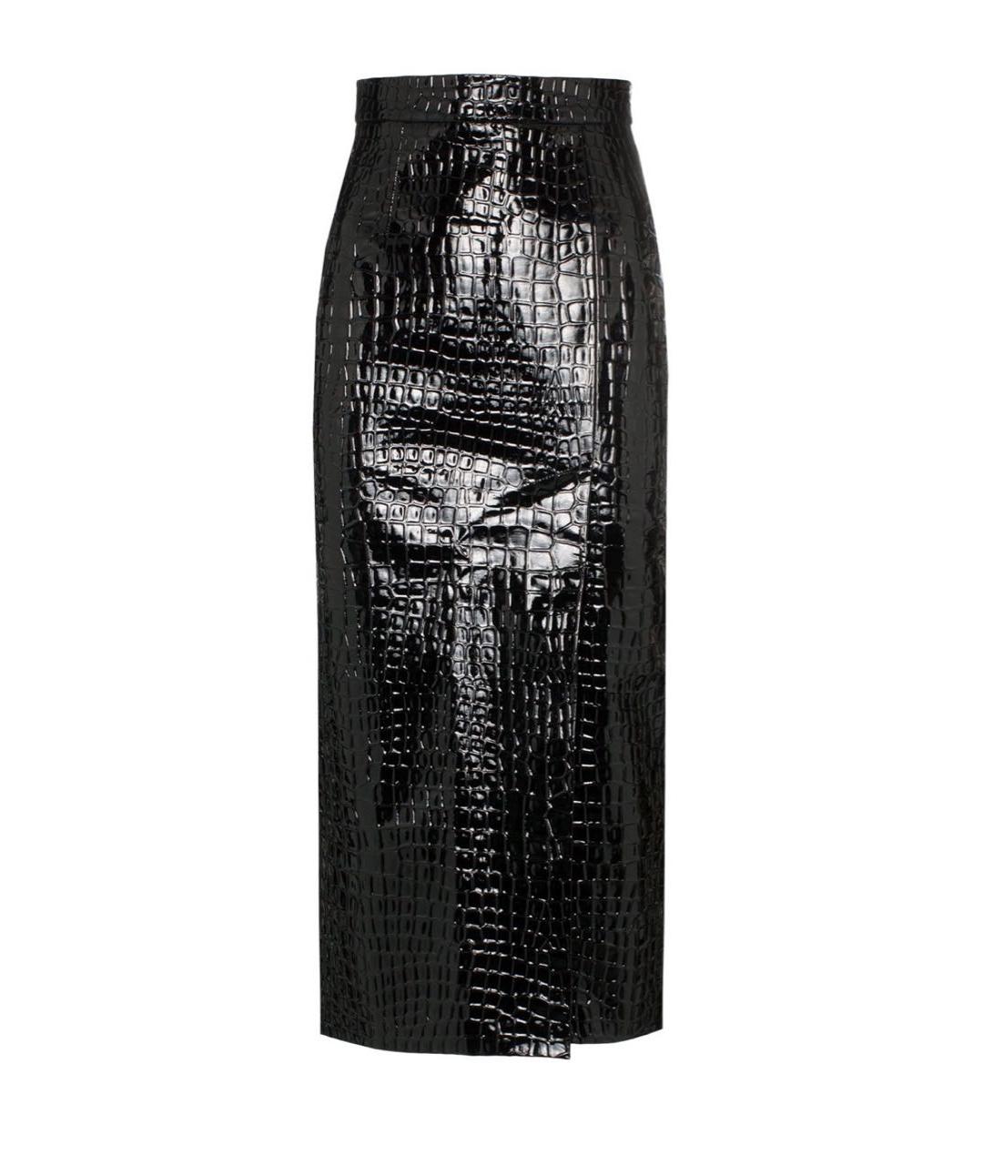 ALEKSANDRE AKHALKATSISHVILI Черная полиэстеровая юбка макси, фото 1