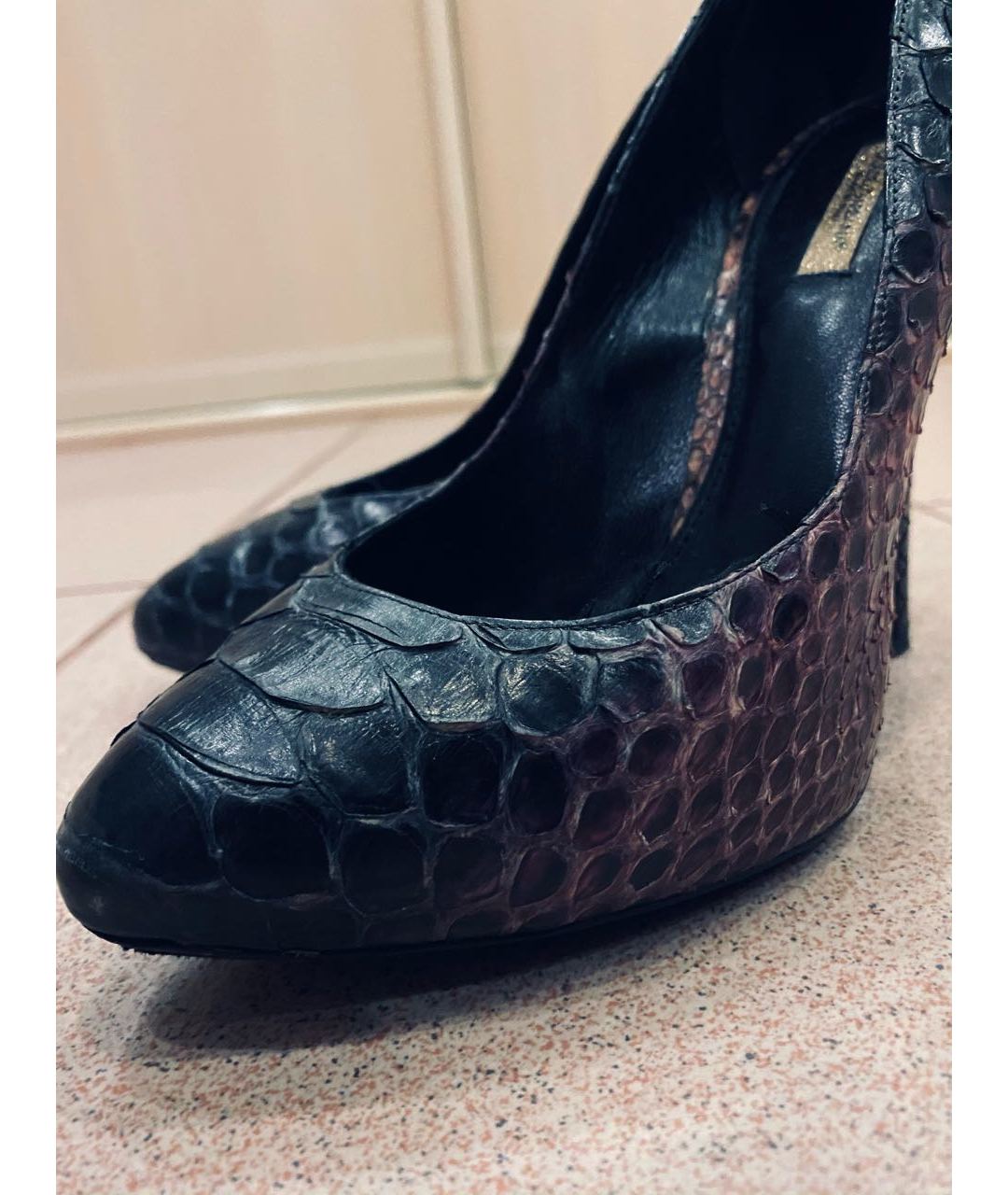 DOLCE&GABBANA Фиолетовые туфли из экзотической кожи, фото 5