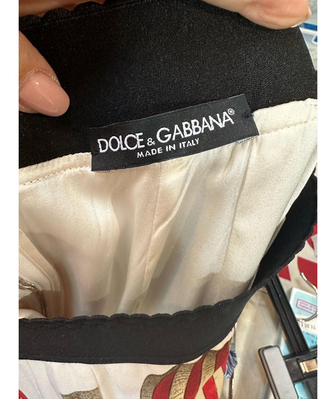 DOLCE&GABBANA Красная шелковая юбка миди, фото 6