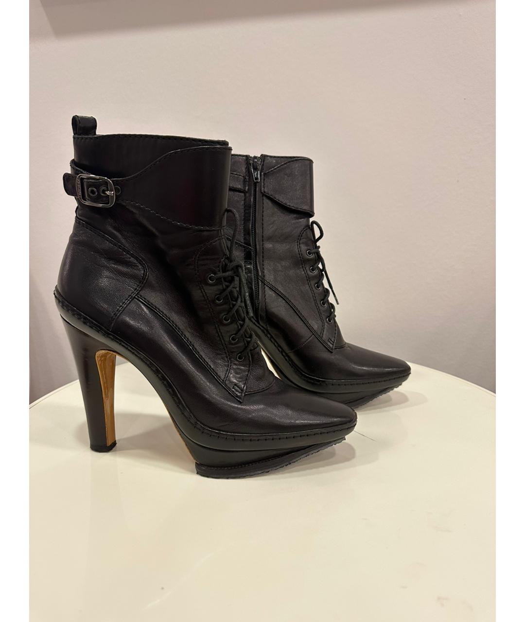 CELINE Черные кожаные ботильоны, фото 9